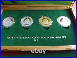 China Silver Investment CoinPanda Prestige Set 20124x10 Yuan (4x1 Oz)(Schr.)