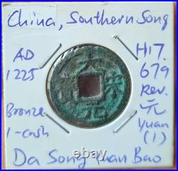 China, Southern Song Dynasty, complete set of 88 1-cash coins rev year number