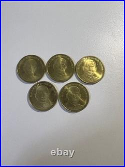 China Sun Yat-sen 150th Anniversary Coin Set of 5, Vintage, Collectible