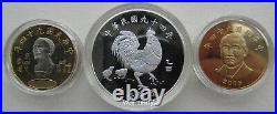 China Taiwan 2005 Lunar Rooster Zodiac Commemorative Coin Set Silver Coin 1oz CO