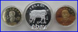 China Taiwan 2009 Lunar Ox Zodiac Commemorative Coin Set Silver Coin 1oz