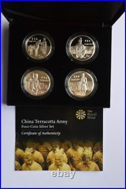 China Terracotta Army 1984 5 Yuan Four Coin Silver Proof Set Box + COA China Terracotta Army 1984 5 Yuan Four Coin Silver Proof Set Box + COA