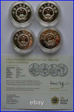 China Terracotta Army 1984 5 Yuan Four Coin Silver Proof Set Box + COA China Terracotta Army 1984 5 Yuan Four Coin Silver Proof Set Box + COA
