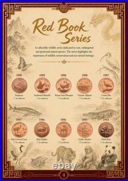 China Wild Animal RedBook 5 Yuan Coins 1993-1999 10pc Set +Free First Booklet