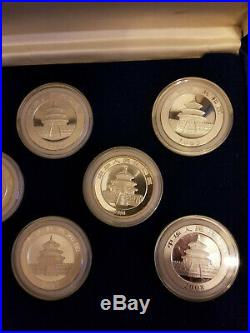China chinese panda 1 oz. 999 silver 10 yuan coin set, 2003-2008, (2) 1998