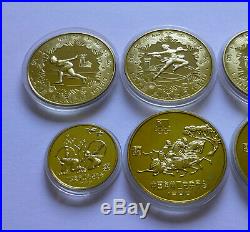 China coin set 1980, 8X1 Yuan China Olympic coin set 1980, Lake Placid Moscow
