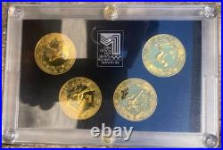 China set of 4 coins Lake Placid Winter Olympic Games bronze coins 1980