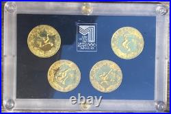 China set of 4 coins Lake Placid Winter Olympic Games bronze coins 1980