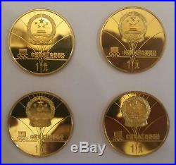 China yuan 1980 Winter Olympics lot of 4 coins UNC RARE SET