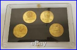 China yuan 1980 set of 4 Olympic coins brass RARE original holder