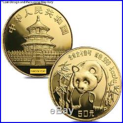 Chinese 1.9 oz Gold Panda 5-Coin Proof Set (Random Year, withBox & COA)