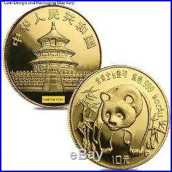 Chinese 1.9 oz Gold Panda 5-Coin Proof Set (Random Year, withBox & COA)