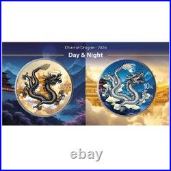 Chinese Dragon Day & Night 2026 10 Yuan 2 x 1 oz Silver Coin Set Chinese Mint