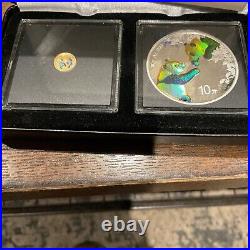 Chinese Panda Jubilee Set Silver & Gold 2022/23 1 Gram Gold 1 Oz Silver. 9999