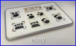 Chinese Panda Silver Stamp Set. T106. 4×5g. 999 Silver + 1985 Stamps. COA