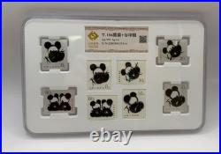 Chinese Panda Silver Stamp Set. T106. 4×5g. 999 Silver + 1985 Stamps. COA
