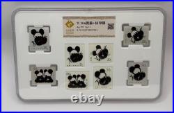 Chinese Panda Silver Stamp Set. T106. 4×5g. 999 Silver + 1985 Stamps. COA