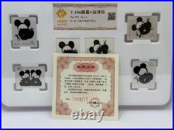 Chinese Panda Silver Stamp Set. T106. 4×5g. 999 Silver + 1985 Stamps. COA