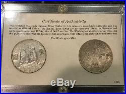 Chinese Silver Dollar Set Manchu Dynasty & Sun Yat-Sen Coin Set Washington Mint