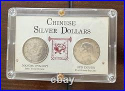 Chinese Silver Dollars Set Guangxu Dragon Year 34 (1908) & Sun Yat-Sen