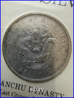 Chinese Silver Dollars Set Guangxu Dragon Year 34 (1908) & Sun Yat-Sen