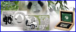 Chinese Silver Panda 40th Anniversary 2023 Set (Coin + 2 oz Silver Bar)