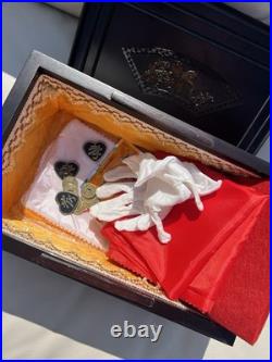 Chinese Wooden Box with Traditional Set Coins