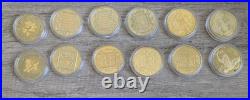 Chinese Zodiac 12-Gold Gilded Animal Coin Shenyang Mint Set In Presentation Box