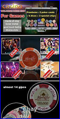 Chip Set Poker Casino Set Aluminum Box Bulk Ceramic Coins Entertainment Indoors