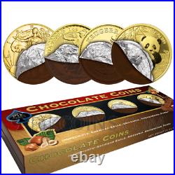 Chocolate Coins 2020 American Eagle, Britannia, Krügerrand, Panda Set