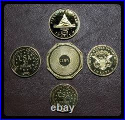 Civil War Replica Coins FIFTEEN SETS FOR A TOTAL OF 75 COINS
