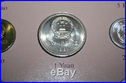 Coin Set of All Nations China 1 Yuan, 8 Jiao, 8 Fen 1981 & 1982