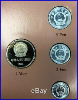 Coin Sets Of All Nations China 1981 Proof 1 Yuan 5,2,1 Jiao And 5,2,1 Fen