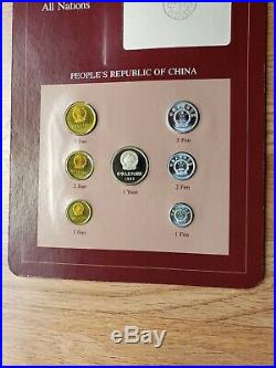 Coin Sets Of All Nations China Proof Set ALL 1983 Jiao 1 Yuan Fen Franklin Mint