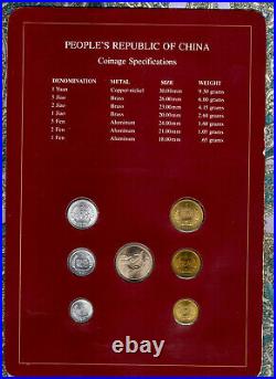 Coin Sets of All Nations China 1977-1982 UNC 1 Yuan 1981 1 Fen 1977