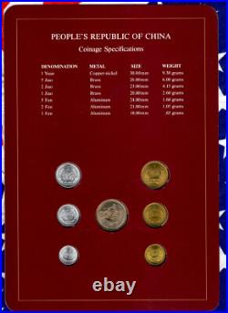 Coin Sets of All Nations China 1977-1982 UNC 1 Yuan 5,2,1 Jiao 1981 1 Fen 1977