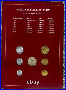 Coin Sets of All Nations China 1978-1982 UNC Yuan 5,2,1 Jiao 1981 2 Fen 1978