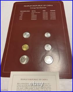 Coin Sets of All Nations China 1988-1995 Very Rare 6 Coin Set With Card