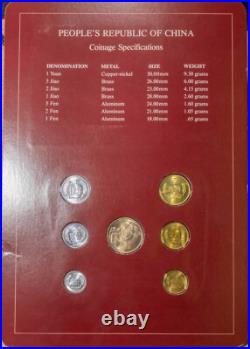 Coin Sets of All Nations China withcard 1977-1982 UNC 1 Yuan 5,2,1 Jiao 1981