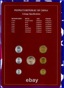 Coin Sets of All Nations China withcard 1977-1982 UNC 5 Fen 1982 Proof