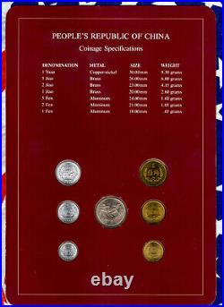 Coin Sets of All Nations China withcard 1977-1982 UNC 5 Jiao 1981 Proof