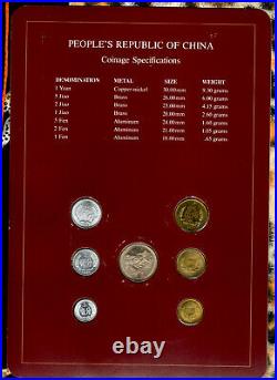 Coin Sets of All Nations China withcard 1981-1982 UNC 5 Jiao & 1 Fen 1981 PROOF