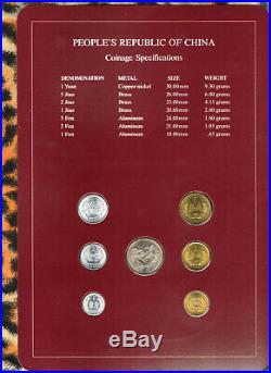 Coin Sets of All Nations China withcard 1981-1982 UNC Yuan 5,2,1 Jiao 1981