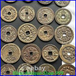 Collection 20 Pcs Old Chinese Dynasty Bronze Wealth Coins Hole Money Coin Set