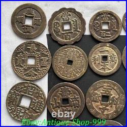 Collection 20 Pcs Old Chinese Dynasty Bronze Wealth Coins Hole Money Coin Set