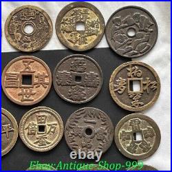 Collection 20 Pcs Old Chinese Dynasty Bronze Wealth Coins Hole Money Coin Set