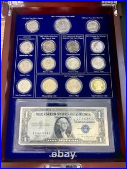 Danbury Mint George Washington Coin & Currency Set with wood box Case