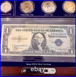 Danbury Mint George Washington Coin & Currency Set with wood box Case