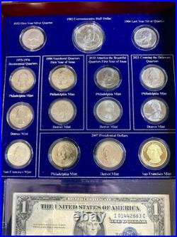 Danbury Mint George Washington Coin & Currency Set with wood box Case