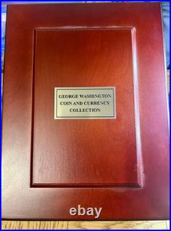 Danbury Mint George Washington Coin & Currency Set with wood box Case